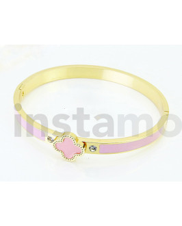 Dámský ocelový náramek růžový