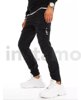 Černé džíny v pase na gumu