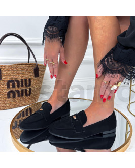 Černé semišové mokasíny