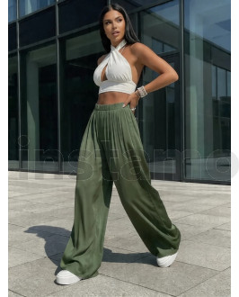 Zelené široké kalhoty