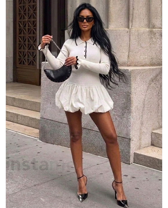Bílé PUFFY šaty-329679-20