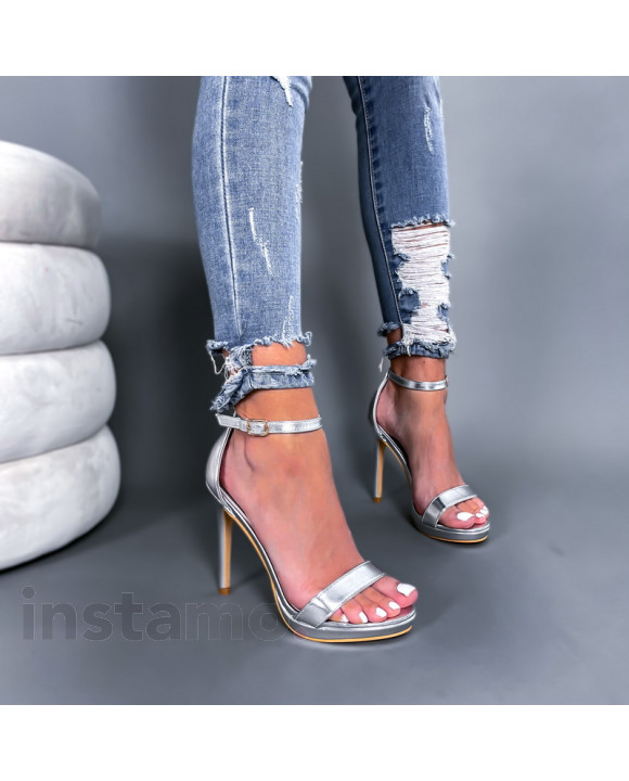 Stříbrné sandále na podpatku-280072-20
