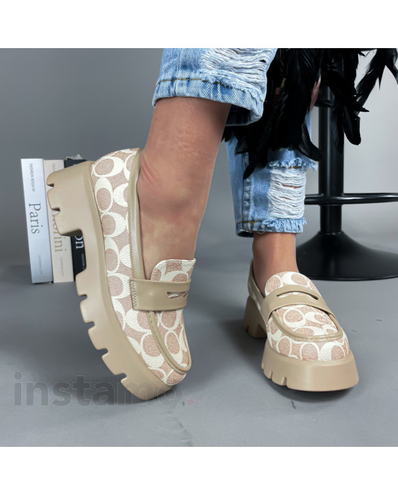 Světle hnědé vzorované mokasíny-316873-20