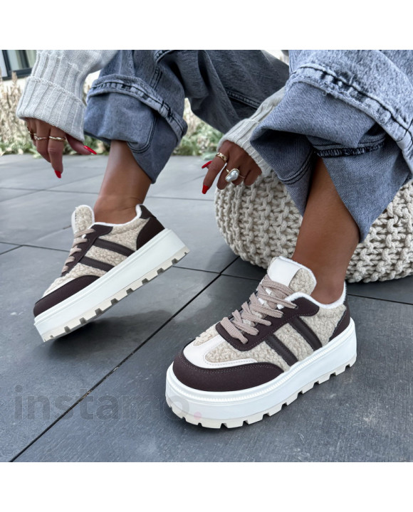 HNĚDÉ TEDDY TENISKY-321227-20