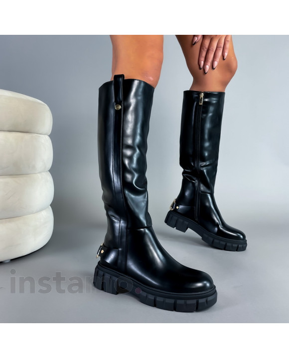Černé vysoké kozačky-294219-20