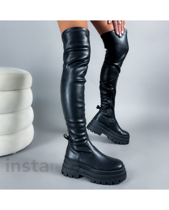 Černé vysoké kozačky-313349-20