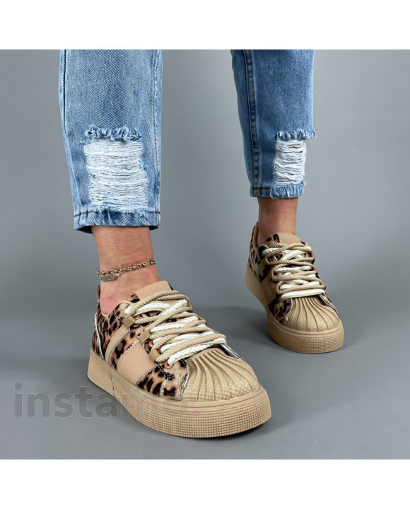 Hnědé tenisky s leopardím vzorem-315503-20