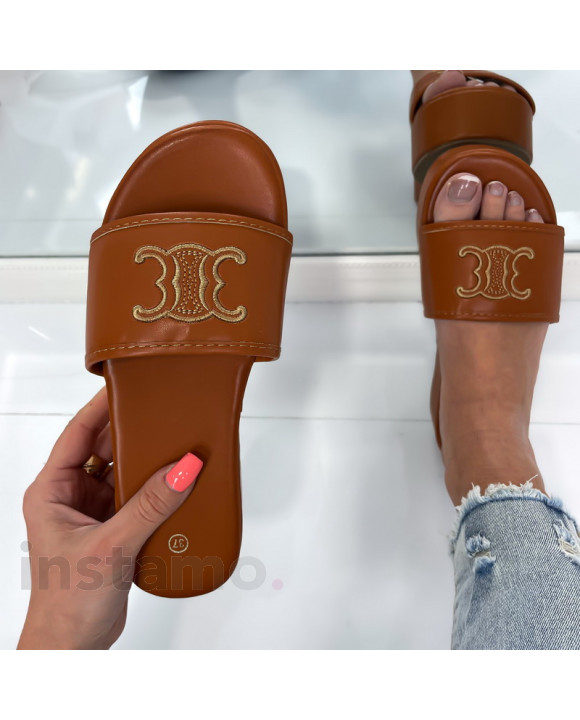 Hnědé pantofle-301343-20