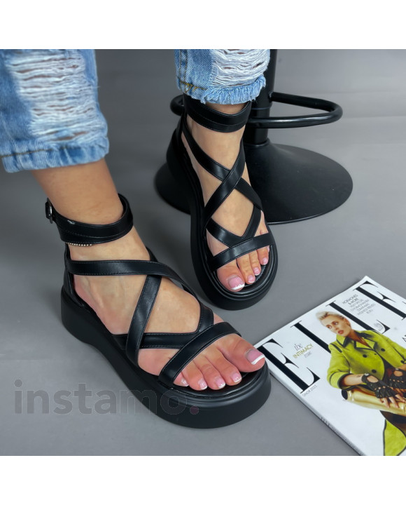 Černé sandále-317178-20