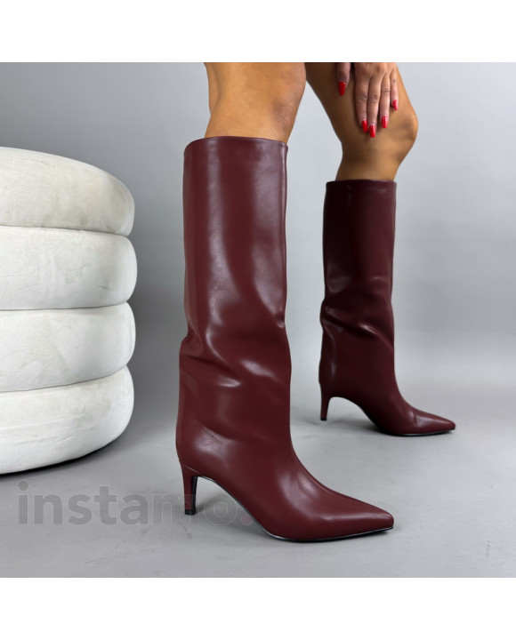 Vínové vysoké kozačky-322263-20