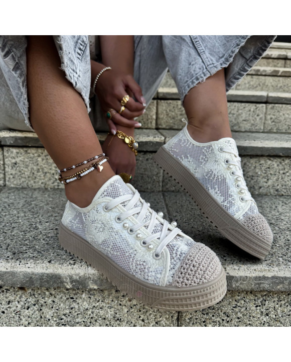 Béžové krajkované tenisky-319781-20