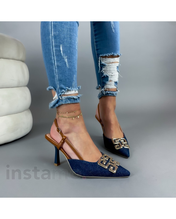 Tmavě modré džínové sandále-305511-20