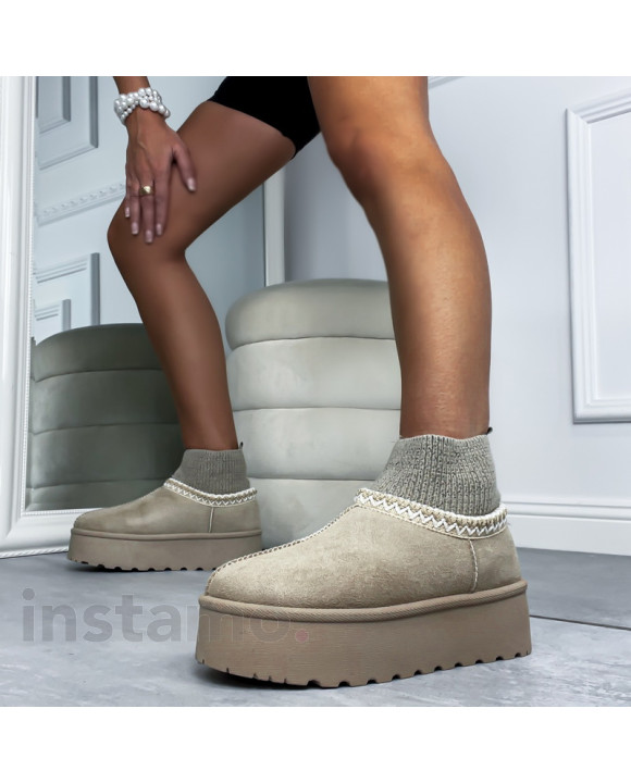 Béžová nasouvací obuv-311918-20