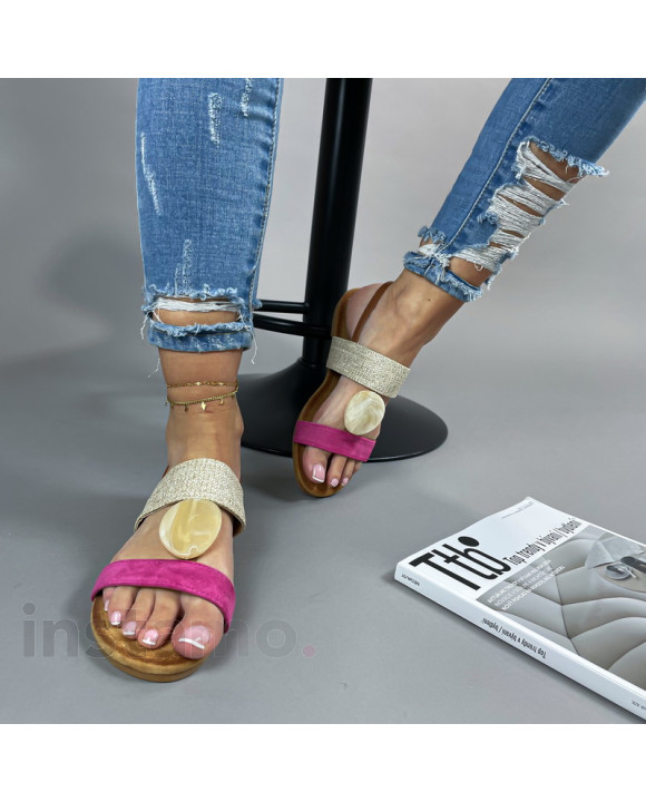 Fuchsiovo-béžové sandále-305651-20