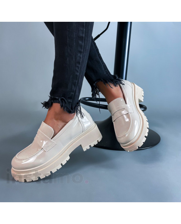 Světle béžové lakované mokasíny-287778-20