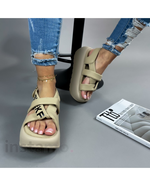 Tmavě béžové sandále-305630-20