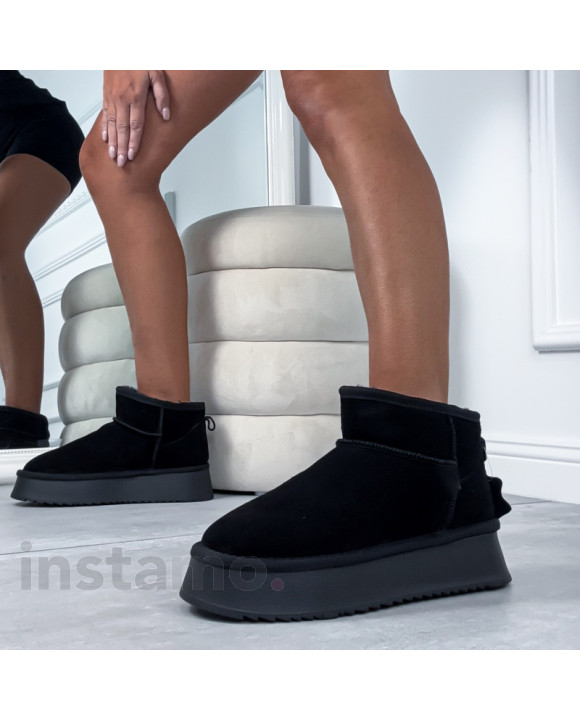 Černé kožené sněhule-322912-20