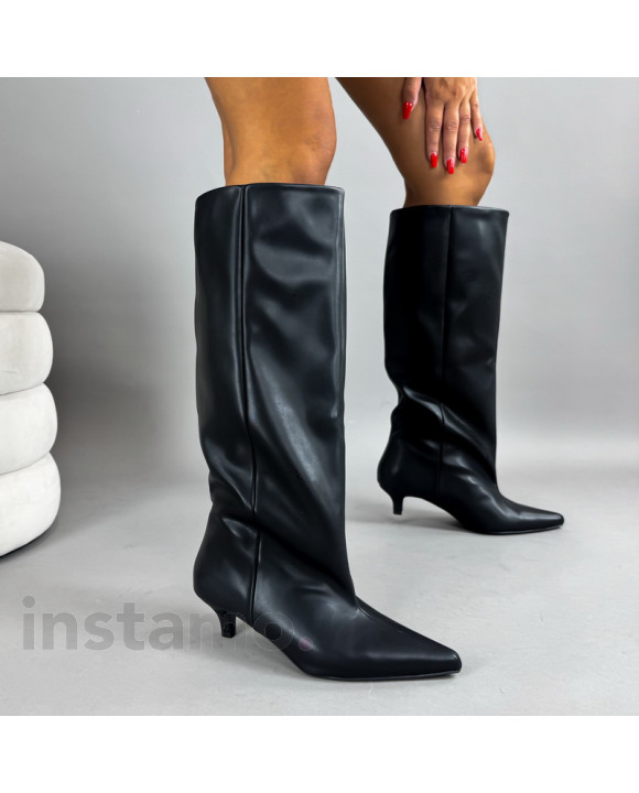 Černé vysoké kozačky-321377-20