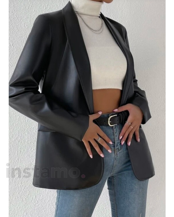 Černé koženkové sako-295745-20