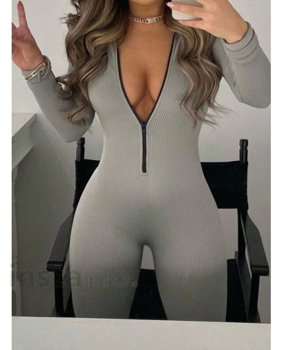 Šedý vroubkovaný overal-296425-20