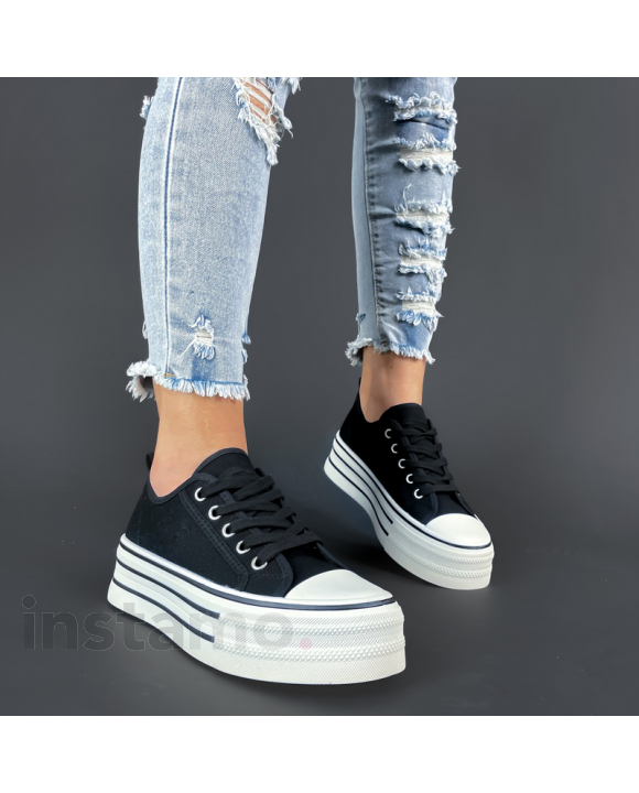 Černé plátěné tenisky-301649-20