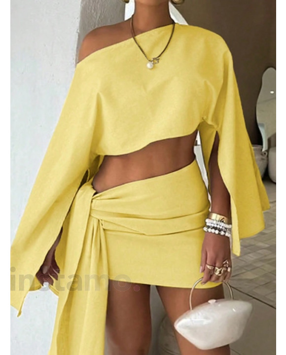 Žlultý sukňový komplet-320608-20