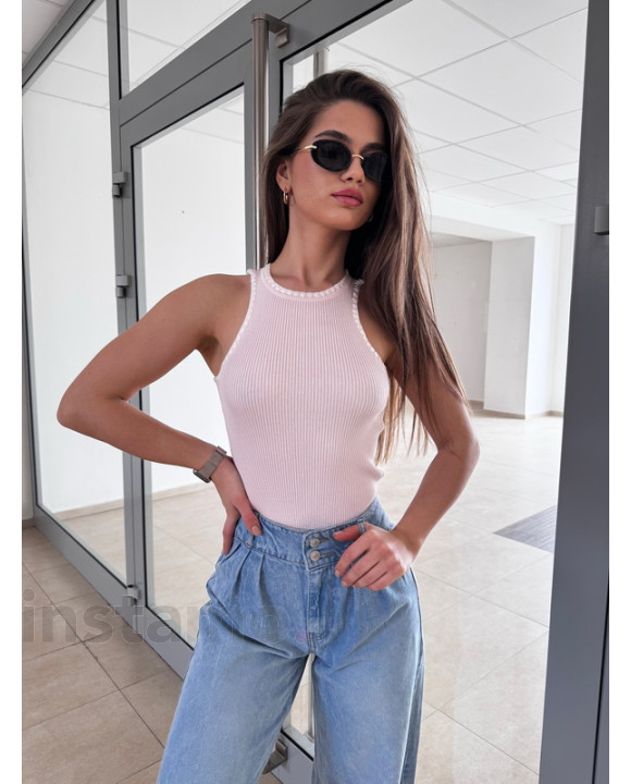 Ružové úpletové tielko-317569-20