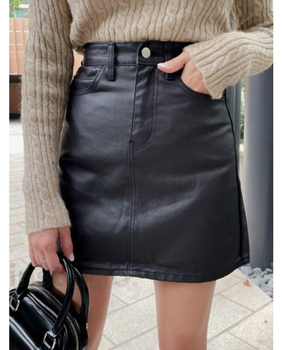 Černá koženková sukně-299753-20