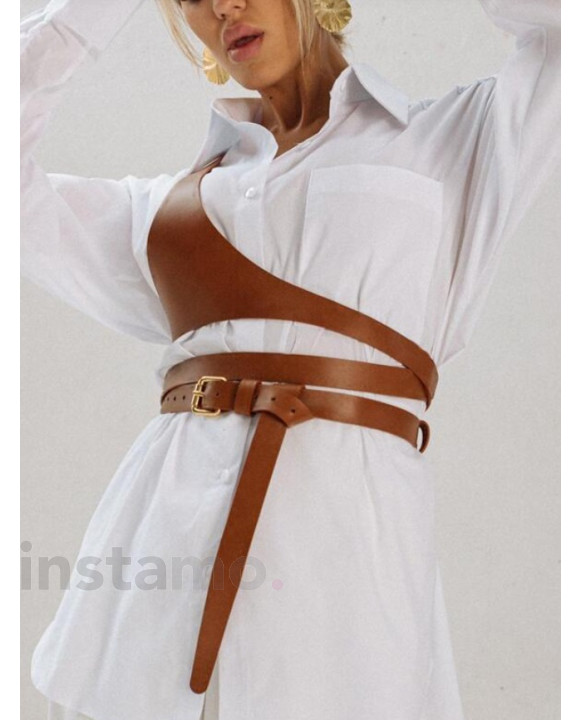 Fashion hnědý pásek na tělo-293417-20