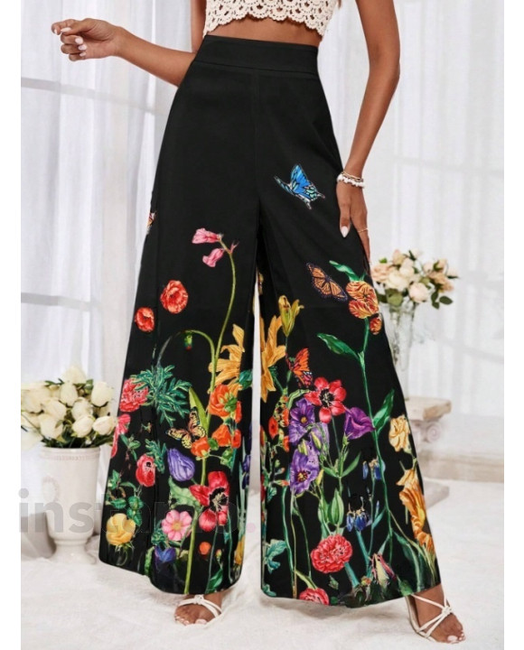 Široké kalhoty FLOWER-304701-20