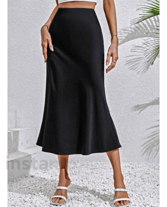 Černá saténová sukně-300303-20