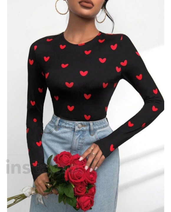 Černý srdíčkový top-310772-20