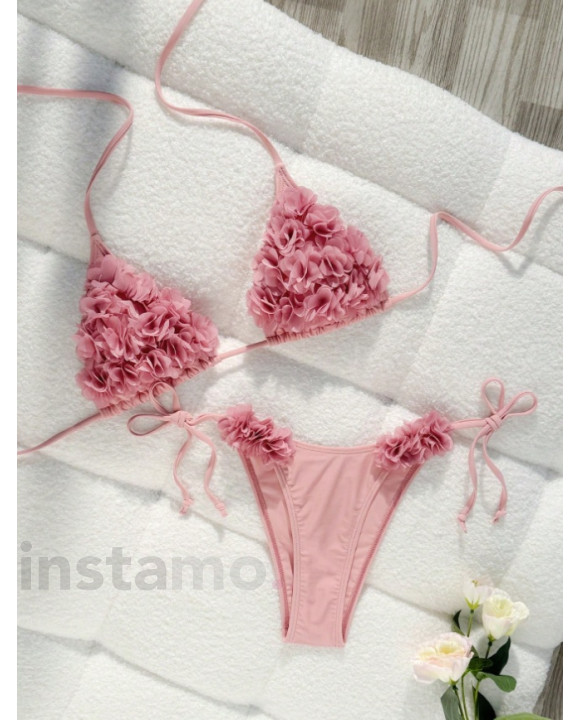 RUŹOVÉ DVOJDIELNE PLAVKY-317574-20