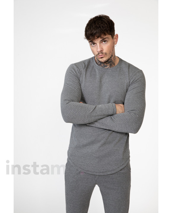 Šedé vzorované tričko-244115-20