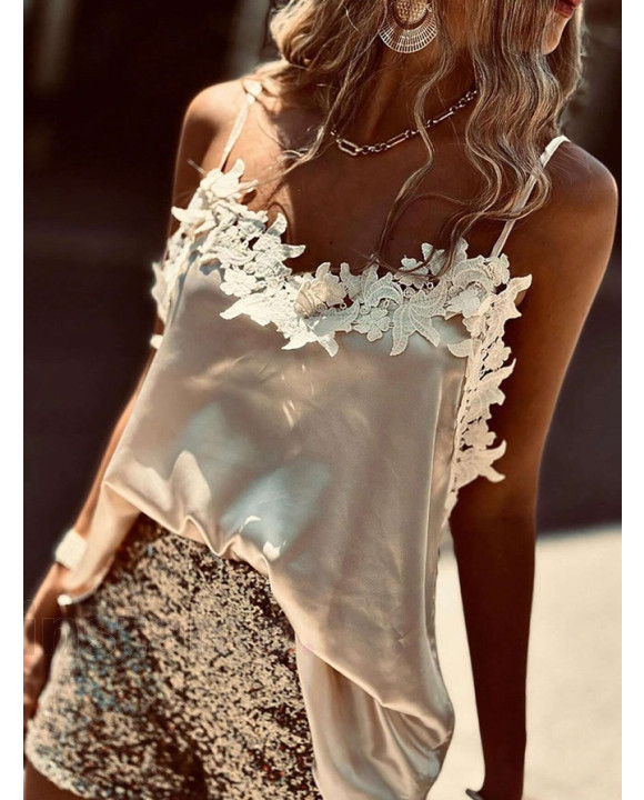 Béžový saténový top-305302-20