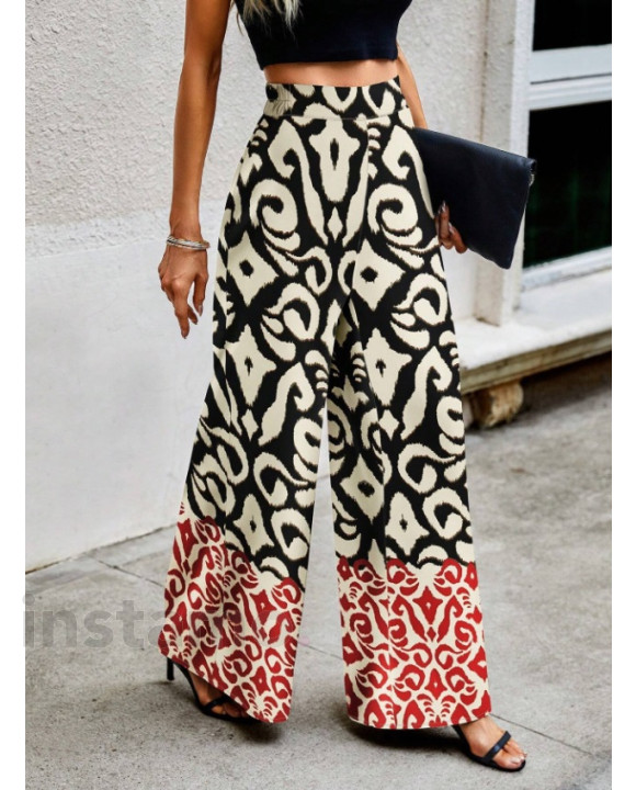 Béžové vzorované kalhoty-305845-20