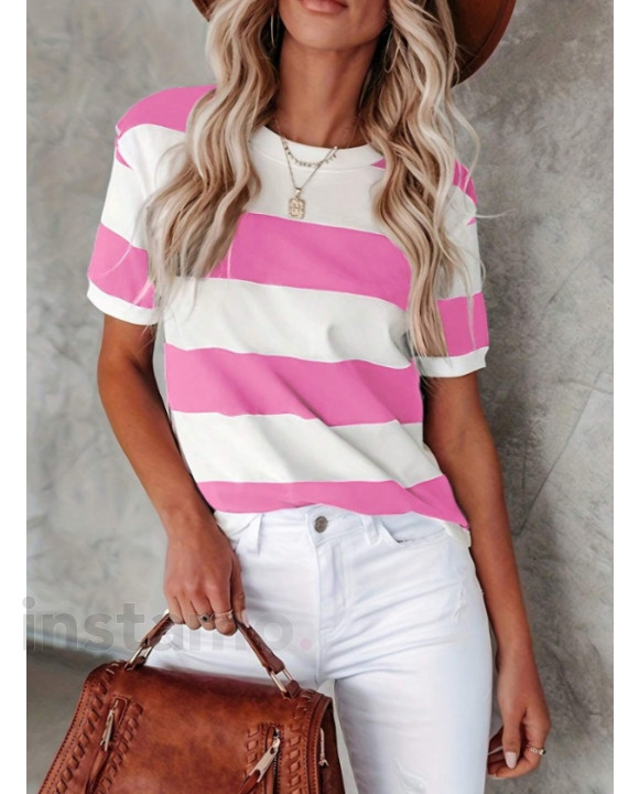 Růžovo bílý top-305822-20