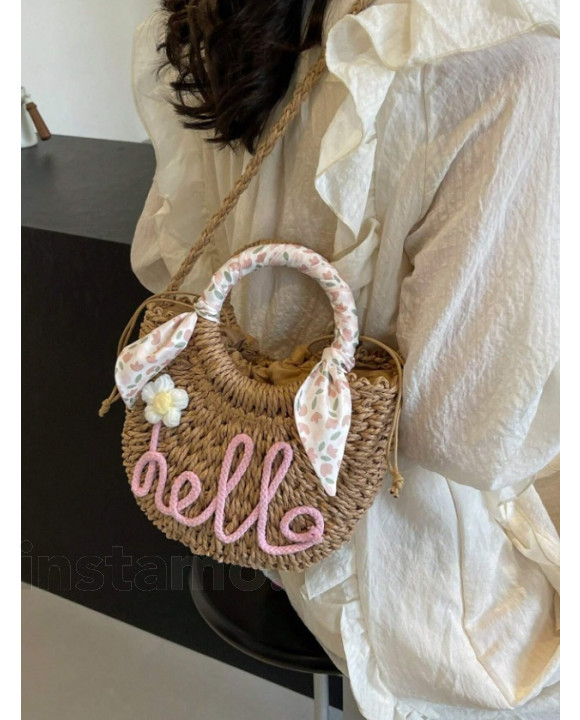 Béžová pletená kabelka-306137-20