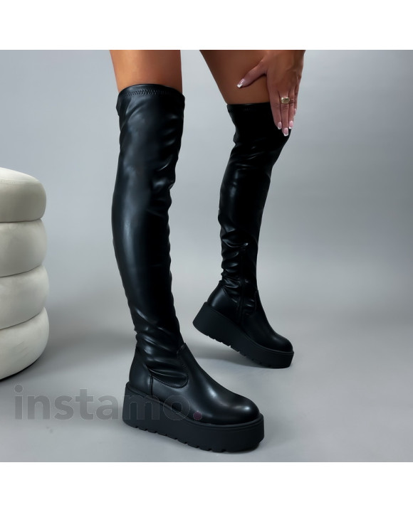 Černé vysoké kozačky-308643-20
