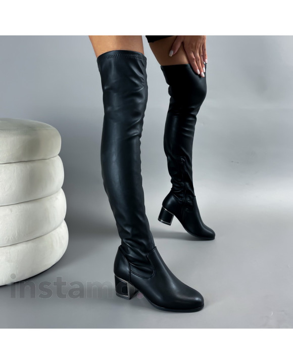 Černé vysoké kozačky-311593-20