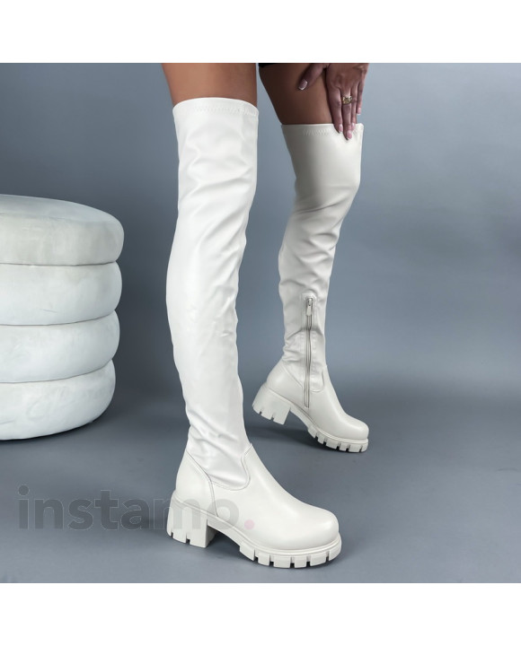 Béžové vysoké kozačky-312677-20
