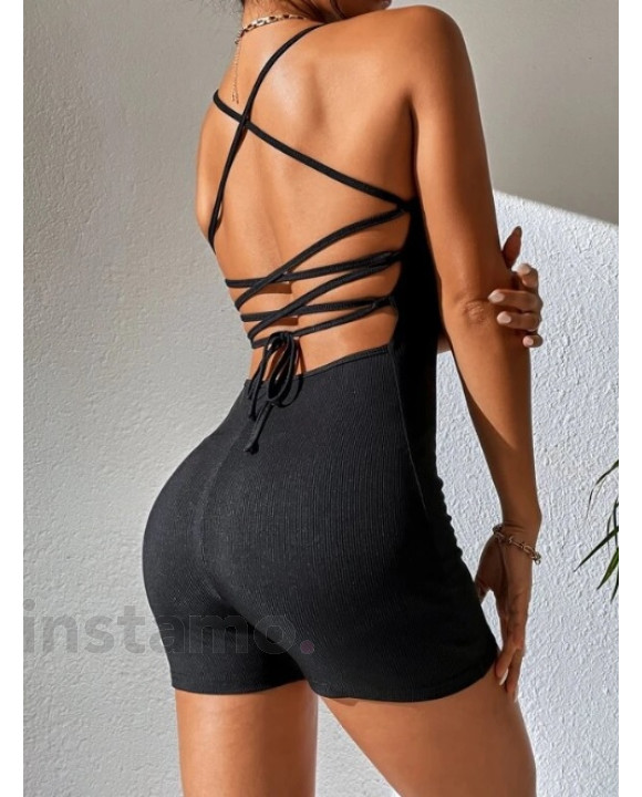 Krátký černý vroubkovaný overal-270510-20