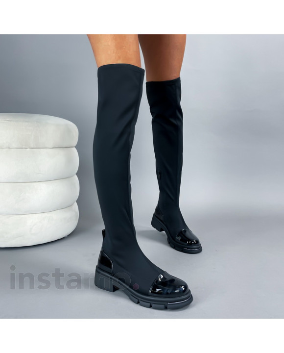 Černé vysoké kozačky-312635-20