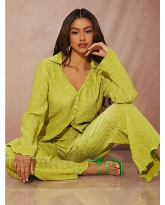 Limetkový plisovaný komplet-271934-20