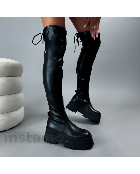 Černé vysoké kozačky-308628-20