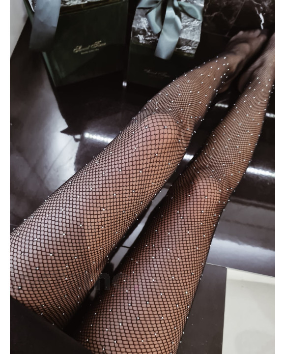 Černé punčošky s kamínky-254456-20