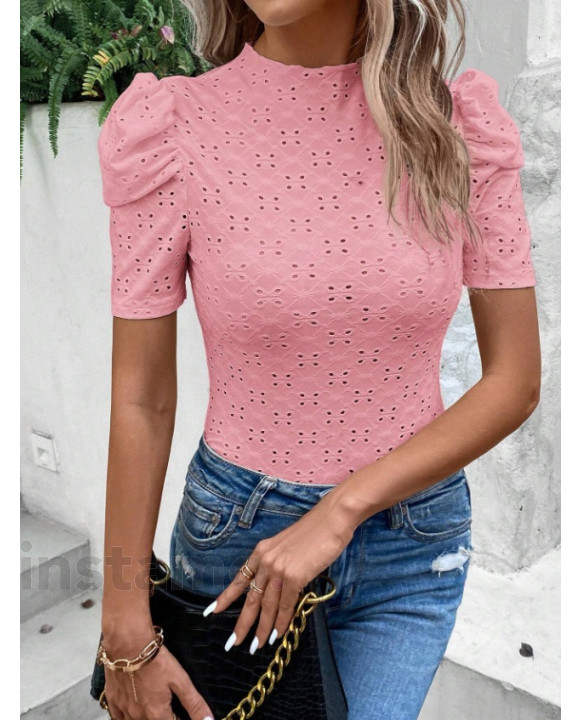Růžové madeirové tričko-305929-20