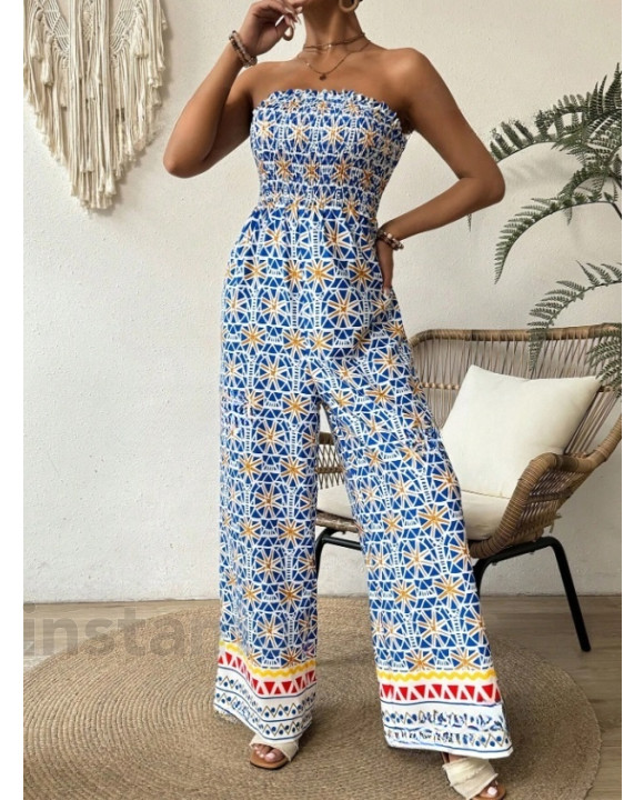 Modrý vzorovaný overal-306754-20