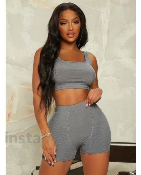 Šedá vroubkovaná sportovní souprava-307673-20