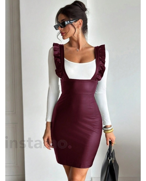 Vínové koženkové šaty-313306-20